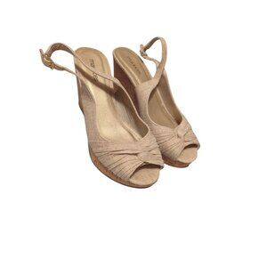 Womens Sandals Size 8 Tan Beige Wedge Style Sandal Rachel Knot by Maurices